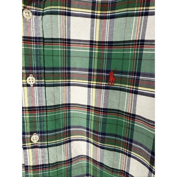 Ralph Lauren Green Plaid Shirt Long Sleeve Button Down Custom Fit Men’s Holiday - Picture 3 of 13